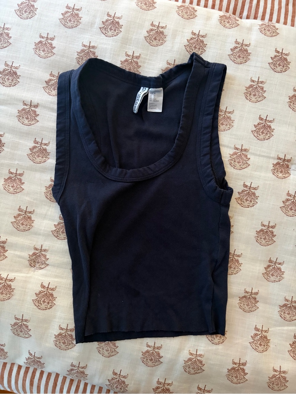 H&M Ribbed Navy Tank Top